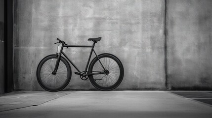 Fototapeta na wymiar a bike leaning against a wall in a black and white photo. generative ai