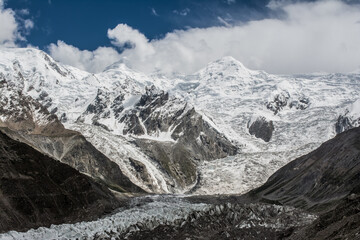 The wilderness of Rakhiot Glacier, Himalayan Mountain Range, Pakistan.