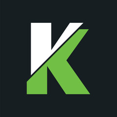 K letter bold and modern logo template. K letter typeface is professional and memorable. Use brand-relevant colors in the Alphabet. “K” letter to create a broken impression. K logotype is simple.