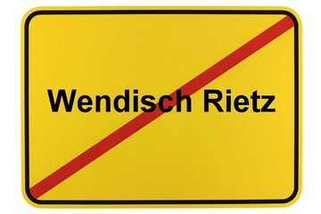 Illustration eines Ortsschildes der Gemeinde Wendisch Rietz in Brandenburg