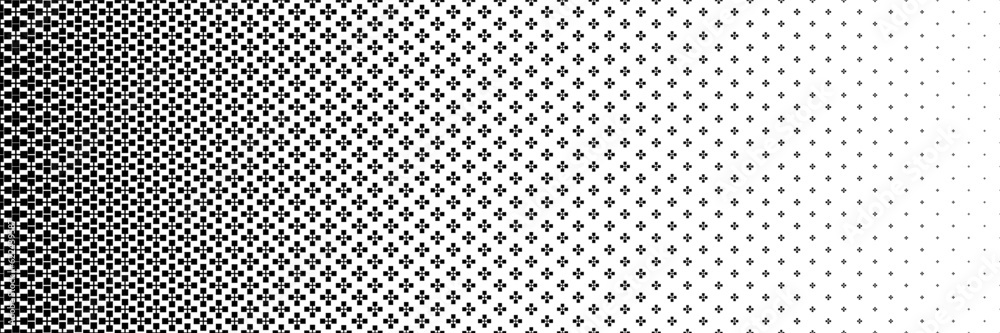 Aufkleber horizontal black halftone of cross and square design for pattern and background.