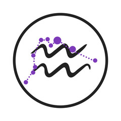 zodiac signs symbol and constellation of aquarius
