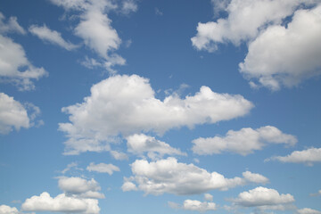 Naklejka na ściany i meble Blue sky with clouds.Background.Summer sky with clouds.
