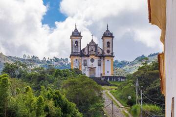 Fototapeta na wymiar Partial view of the Church of São Francisco de Paula