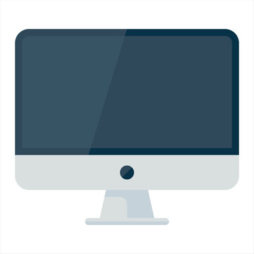 Realistic Monoblock monitor with a blank screen is isolated on a white background. Device screen layout.Computer iMac monitor flat style. computer blank screen on white background.Vector illustration