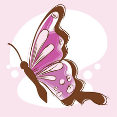 Isolated vibrant colored sketch of a detailed butterfly Vector