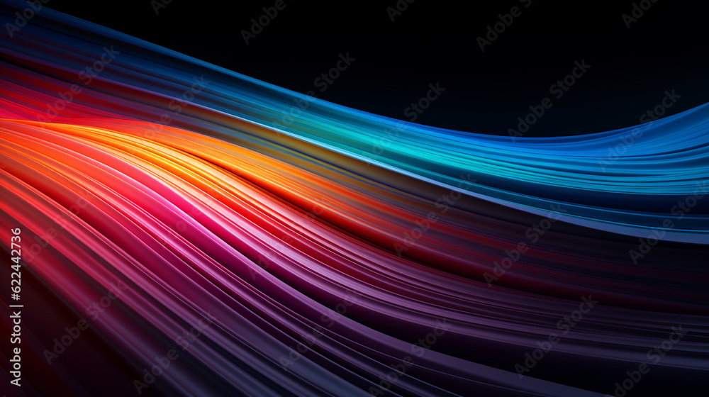 Canvas Prints beautiful aesthetic abstract horizontal rainbow spectrum color lines, irresistible pull of gravity, 