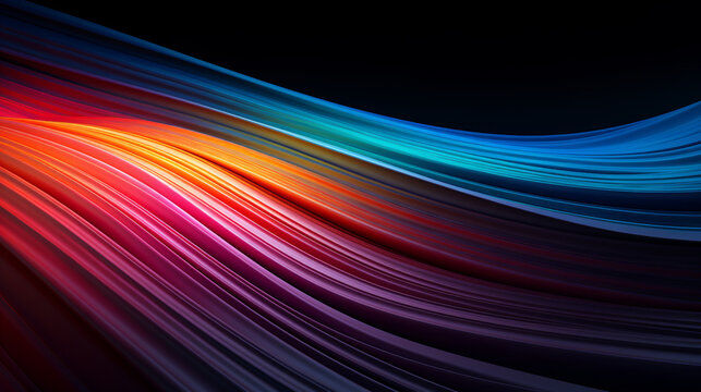 beautiful aesthetic abstract horizontal rainbow spectrum color lines, irresistible pull of gravity, generative ai