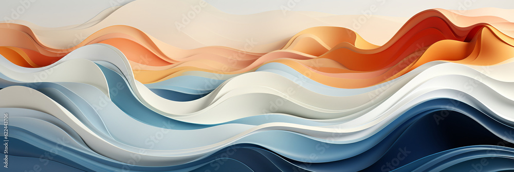 Wall mural abstract background with soft pastel waves. smooth gradient colors as designing apps or products bac
