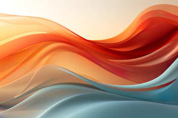 Fototapeta premium Abstract background with soft pastel waves. Smooth gradient colors as designing apps or products backdrop, generative ai