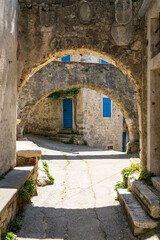 view of the ancient village of Fianona, Croatia.