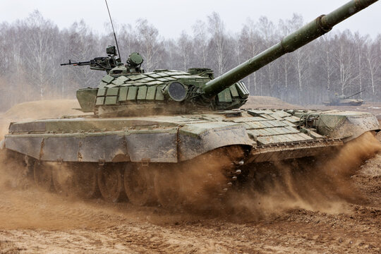 Tank is driving through the range