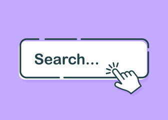 Set of browser search bar icons on bright background. A collection of search form templates for sites. Vector illustration.