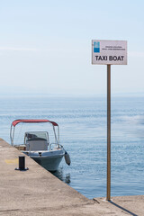 the Taxi Boat sign in Opatija, Croatia