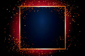 Obraz premium Magic night dark blue frame with confetti glitter. AI Generative