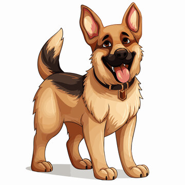 recommend clip art: simple cartoon clipart german shepard dog white background 