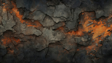 a fiery rock wall engulfed in flames
