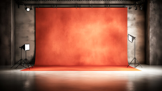 He Crafted An Artistic Orange Background Texture With Light For A Photo.