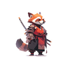 A ninja panda with sword vector design