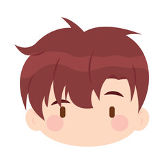 Isolated colored cute chibi male korean anime character Vector
