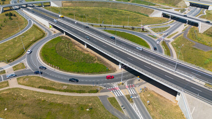 Motorway junction Wroclaw North, Poland. - 622447395