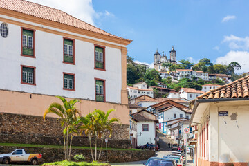 Fototapeta na wymiar Colonial houses in the historic center of Ouro Preto