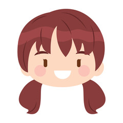 Isolated colored cute chibi female korean anime character Vector