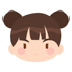 Isolated colored cute chibi female korean anime character Vector