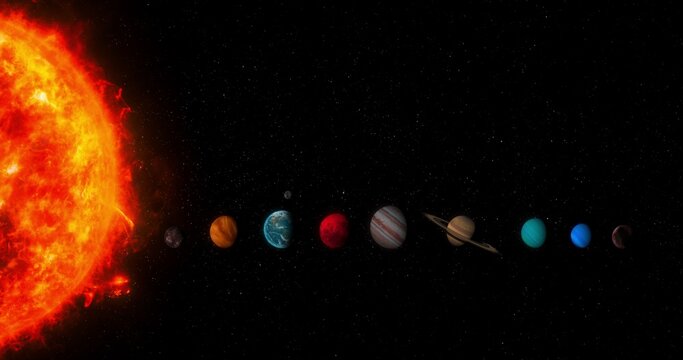 Planets in the Solar System. 3D Cinematic. The video of this image is in my portfolio.	
