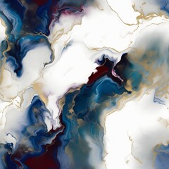 A Seamless Marble Ink Pattern in Red, White, and Blue