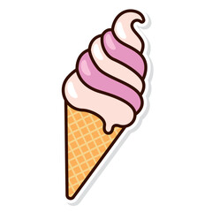 Isolated colored ice cream sticker icon Vector