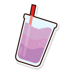 Isolated colored milk shake sticker icon Vector