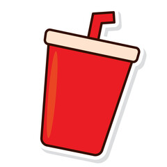 Isolated colored soda sticker icon Vector