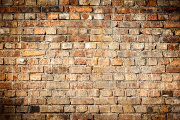 Abstract background: old red brick wall
