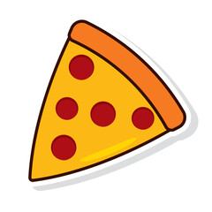Isolated colored pizza sticker icon Vector
