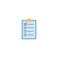 Fototapeta premium Checklist Test Lab Flat Icon - Science and Chemical Elements Icon Vector Illustration Isolated.