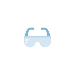 Goggles Laboratory Flat Icon - Science and Chemical Elements Icon Vector Illustration Isolated.