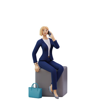 Female business person talking on call