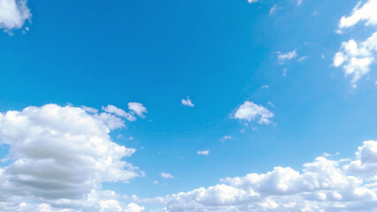 cute large bright clouds in the blue sky bg - photo of nature