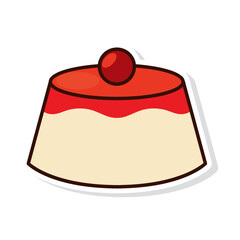 Isolated colored muffin sticker icon Vector