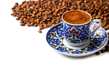 Traditional delicious Turkish coffee or Greek coffee