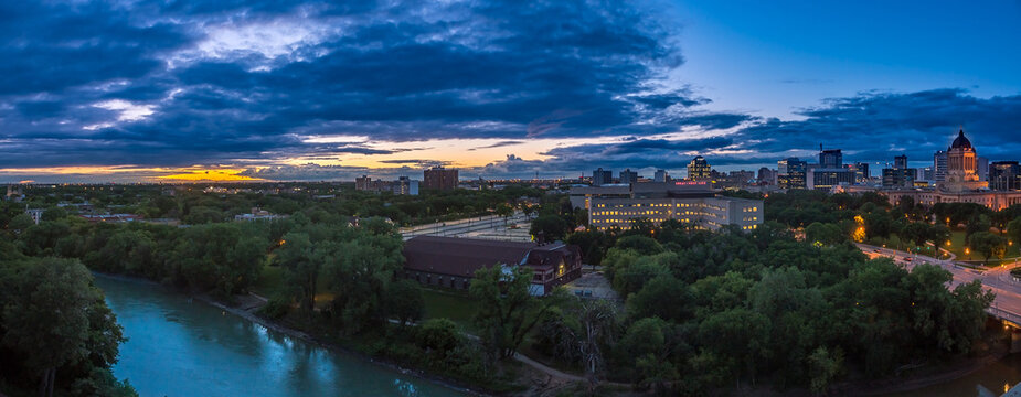 sunset over the river Winnipeg