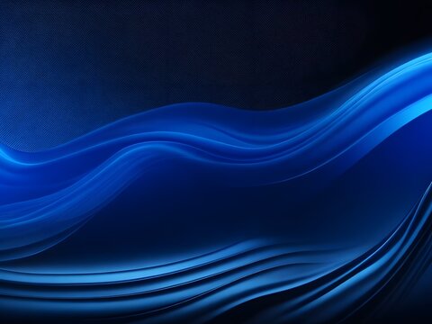 Abstract fluid  holographic iridescent neon wave in motion. innovation great design for any purposes. laser Neon blue glowing lines on black tech background. Dark Business Background. ai generated
