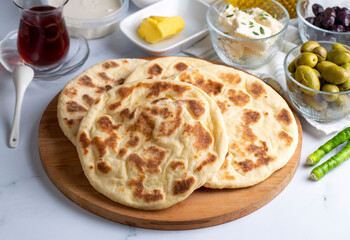 Turkish style homemade bread Bazlama