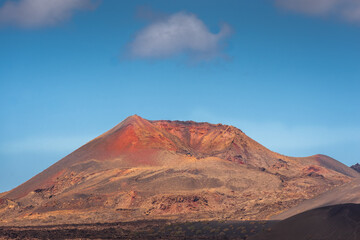 Naklejka premium Landscape of El Cuervo Volcano in Lanzarote, Canary Islands, Spain