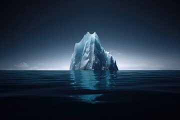 Fototapeta na wymiar Concept of an iceberg with only the tip visible