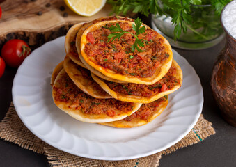 Turkish Food Findik Lahmacun -Mini Pizza