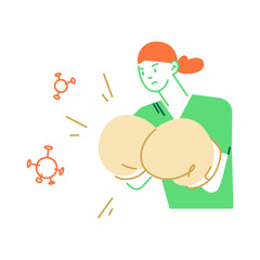 woman suffers with virus