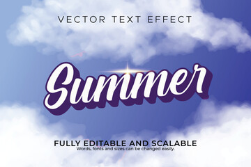 Free vector 3d summer editable text effect