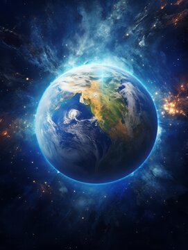  The Planet Earth in the Vast Expanse of the Galaxy © Jardel Bassi